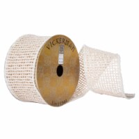 4 X10Yd Beige Threaded Mesh Ribbon