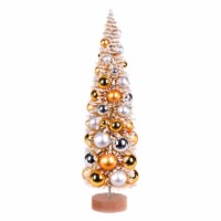 18  Frosted Gold Tree Gold-Silver Balls