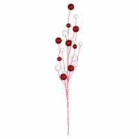 Vickerman QG205024 20 in. Red White Glitter Gumdrop Curl Spray- Bag of 6