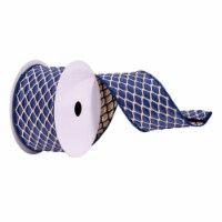 2.5 X10Yd Navy/Champagne Ropes Ribbon