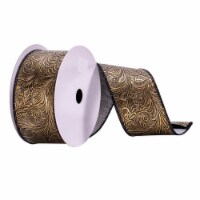 2.5 X10Yd Black/Gold Filigree Ribbon