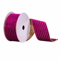 2.5 X10Yd Purple Stripe Gold Back Ribbon