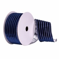 2.5 X10Yd Navy Stripe Gold Back Ribbon