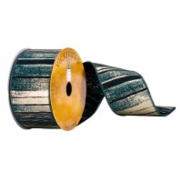 2.5 X10Yd Green/Gold Lines Ribbon