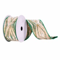 2.5 X10Yd Green/Cream/Champagne Ribbon