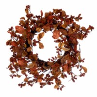 22  Orange Fall Leaves And Berry Wreath