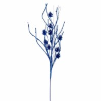 Vickerman QG224002 32 in. Blue Pinecone Twig Glitter Spray, 6 Piece - Pack of 48