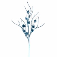 Vickerman QG224032 32 in. Baby Blue Cone Twig Glitter Spray, 6 Piece - Pack of 48