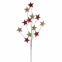 Vickerman QG224305 34 in. Red, Green & Gold Star Glitter Spray - 6 Piece