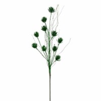 Vickerman QG224404 30 in. Green Mini Flower Glitter Spray, 6 Piece per Bag