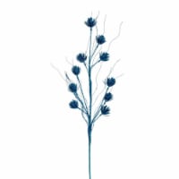 Vickerman QG224412 30 in. Turquoise Mini Flower Glitter Spray, 6 Piece per Bag