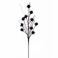 Vickerman QG224417 30 in. Black Mini Flower Glitter Spray, 6 Piece per Bag
