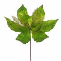 Vickerman QG227973 11 in. Glitter Mesh Poinsettia Spray, Lime - 6 per Bag