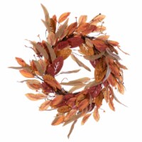 22 Cream Red Leaf Wreath