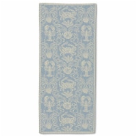 Heritage Lace CD-1436SB Crab Damask 14 x 36 in. Runner - Sea Blue
