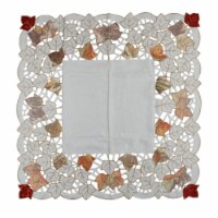 Heritage Lace 34  Fall Harvest Embroidered  Leaf Square Placemat