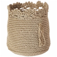 Heritage Lace MC-1050TN Mode Crochet Basket with Trim, Tan - Set of 3