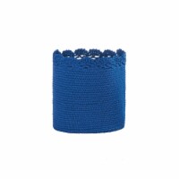 Heritage Lace MC-1110CB 8 x 8 in. Mode Crochet Basket with Trim, Cobalt Blue