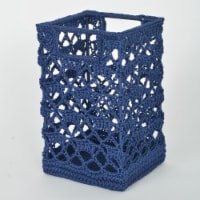 Heritage Lace MC-1125NV Mode Crochet Basket, Navy - 9 x 5.5 x 5.5 in.