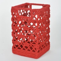 Heritage Lace MC-1125RR Mode Crochet Basket, Ruby Red - 9 x 5.5 x 5.5 in.