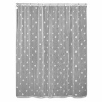 Heritage Lace 7175W-OC Sand Shell Shower Curtain, White - 72 x 72 in.
