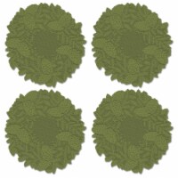 Heritage Lace HP-1500AG-S 15 in. Highland Pine Round Doily - Aspen Green - Set of 4