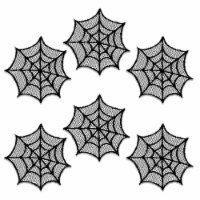 Heritage Lace HW-0600B-S 6 in. Spider Web Doily - Black - Set of 6