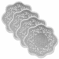 Heritage Lace SD-1200W-S Sheer Divine 12 in. Round Doily - White - Set of 4