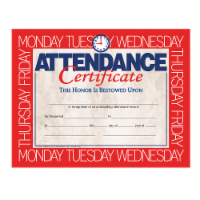 Attendance Certificate Pack of 5