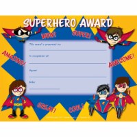 Superhero Award Certificate, 8.5  x 11 , Pack of 30
