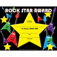 Rock Star Award Certificate, 8.5  x 11 , Pack of 30