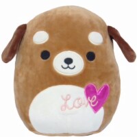 Squishmallows Plush Puppy - Brown/White Perspective: front