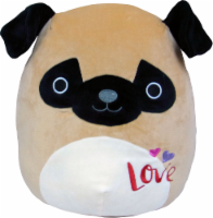 Squishmallows Plush Puppy - Tan/Black/White Perspective: Main