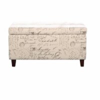 Nathaniel Home Greyson Fabric Upholstered Graffiti Patterned Storage Ottoman