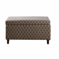 Nathaniel Home Vanessa Fabric Upholstered Chain Patterend Storage Ottoman
