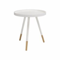 Innis Round Tray Side Table - White