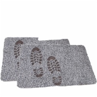 Clean Step Mat Doormat- Remove Mud and Water - 2 Pack - 18  x 28  - Gray