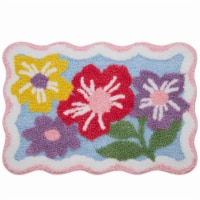 Multi Floral Scallop Tufted Bath Rug Perspective: Main