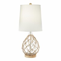 Pacific Coast Lighting Castaway 28  Rope Glass and Wood Table Lamp in Clear