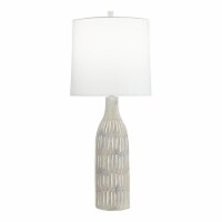 Pacific Coast Lighting Stonewall 33  Hand Carved Resin Table Lamp in Natural