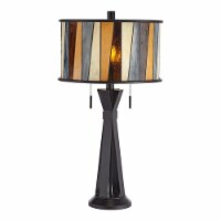 Pacific Coast Lighting Westbrook Art Metal and Glass Table Lamp in Matte Black
