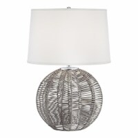 Pacific Coast Lighting Boca 28  Natural Rattan Table Lamp in Cool Gray