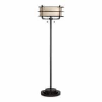 Pacific Coast Lighting Ovation 63  Metal Stick Lamp with Double Shade in Bronze