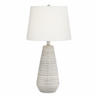 Pacific Coast Lighting Sully 27  Stripe Ceramic Table Lamp in Gray/Cream