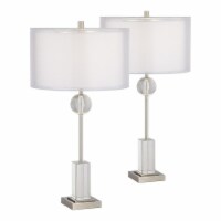 Pacific Coast Lighting Vincent Metal and Crystal Table Lamp in Nickel (Set of 2)