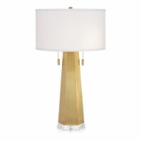 Pacific Coast Lighting Fortress 28  Hex Metal and Crystal Table Lamp in Brass