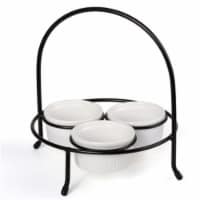 EVCO International 9.25 in. x 9 in. x 8.88 in. Iron Works 3 Section Condiment Set, 3 oz