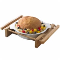 EVCO International Grand Buffet 10 in. Pie Pan Bakeware Dish with Bamboo Cradle