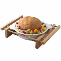 EVCO International Grand Buffet 10 in. Pie Pan Bakeware Dish with Bamboo Cradle