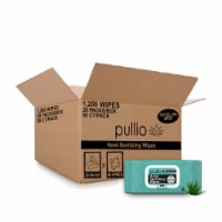 (20PK) pullio - Aloe Antibacterial Hypoallergenic Hand Sanitizer Wipes - 60ct, 1200 Wipes